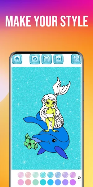 Happy Mermaid Coloring Book Screenshot 3