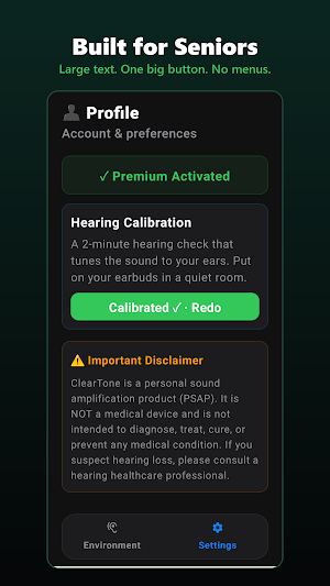ClearTone: Hearing Amplifier Screenshot 2