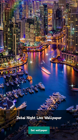 Dubai City Night LiveWallpaper Screenshot 3