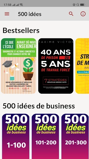 500 ideas and business model Screenshot 0