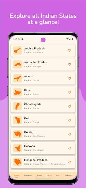 India Map & Capitals Screenshot 0