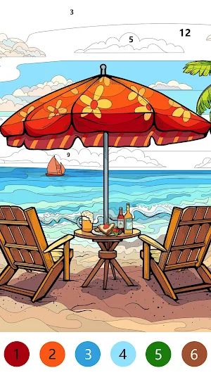 Beach Color Paint By Number Screenshot 2