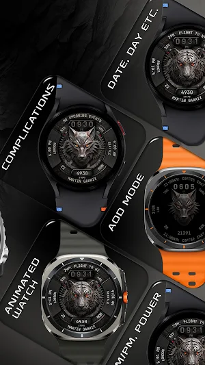 Metal Animals Watch Face 164 Screenshot 3