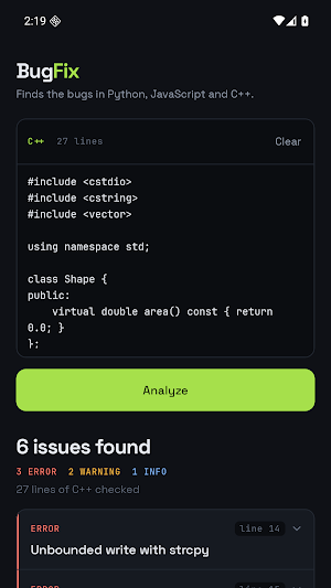 BugFix: Code Bug Finder Screenshot 0