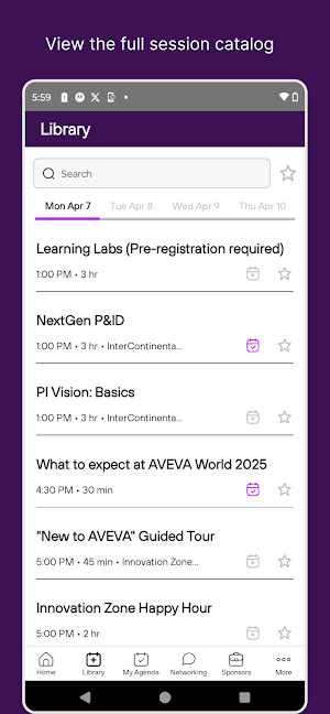 AVEVA Events Screenshot 1