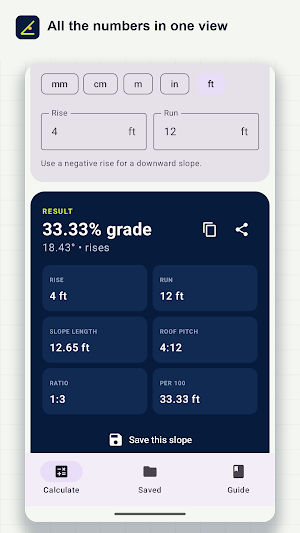Slope Calculator: Rise & Run Screenshot 1