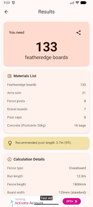 Fencing Calculator Screenshot 3