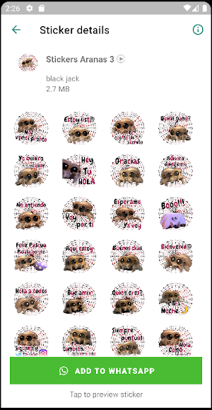 Stickers de Arañas Screenshot 2