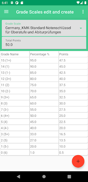 Grading Scale Screenshot 1