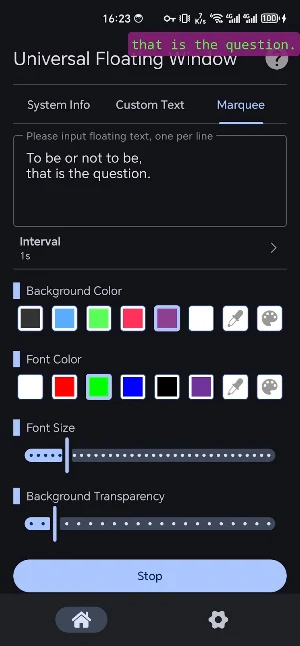 Universal Floating Window Screenshot 2