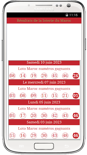 Résultats Loto Maroc Screenshot 1