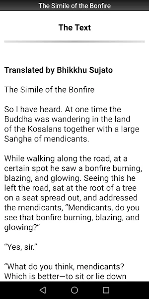 Simile of the Bonfire Sutta Screenshot 1