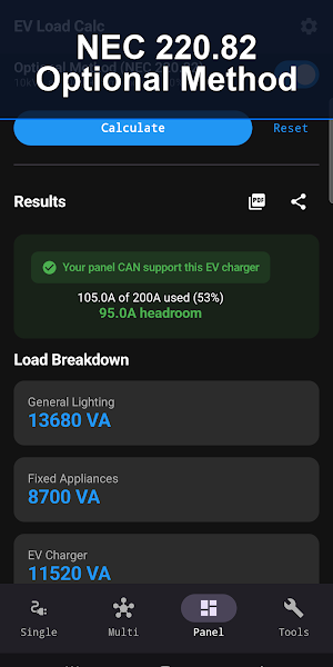 EV Load Calc: NEC Wire & Fill Screenshot 3