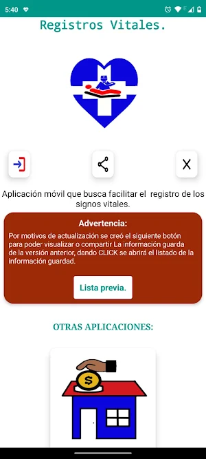 Registros vitales. Screenshot 0
