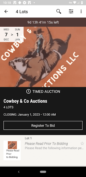 Cowboy & Co Auctions Screenshot 1