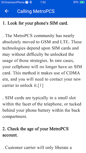 Unlock MetroPCS Phone Guide Screenshot 1