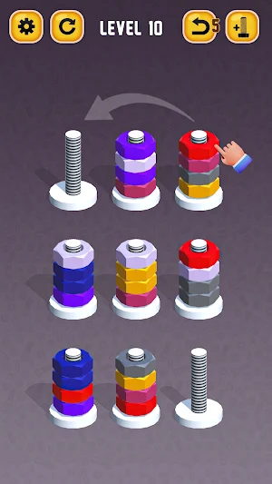Bolts Color Sorting Nuts Sort Screenshot 3
