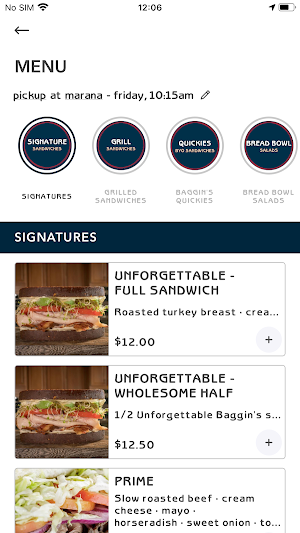 Baggins Sandwiches Screenshot 2