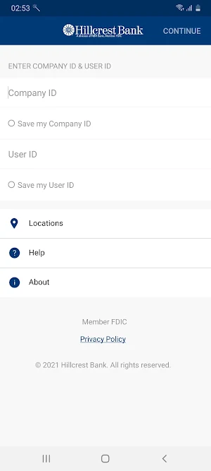 Hillcrest Bank Business Mobile Screenshot 0