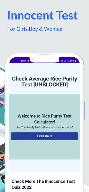 Rice Purity Test Screenshot 1
