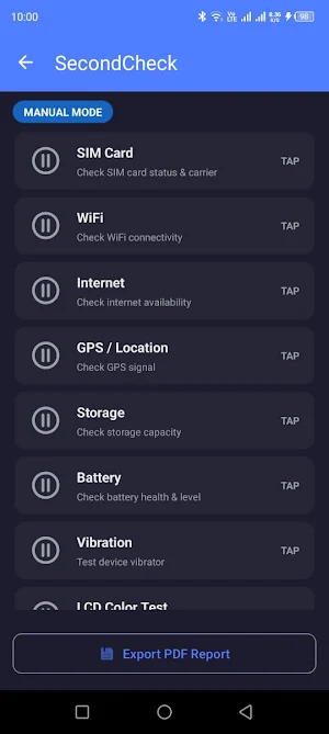 SecondCheck: Device Info Test Screenshot 1