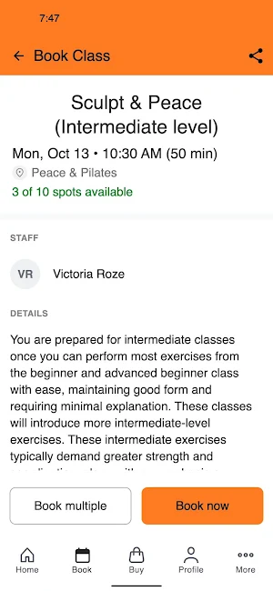 Peace & Pilates Screenshot 2