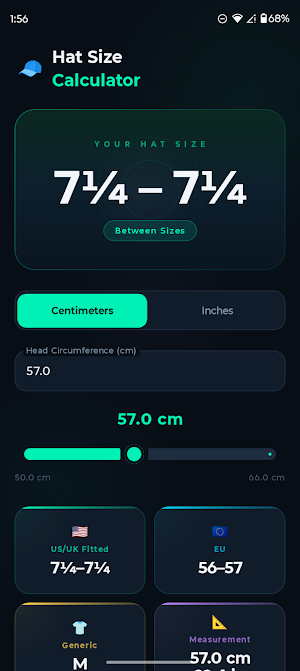Hat Size Calculator Screenshot 0