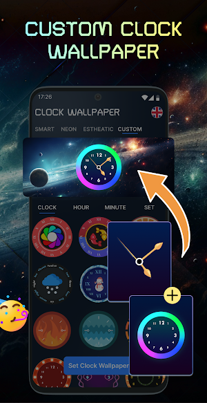 Neon Clock Digital Wallpaper Screenshot 2