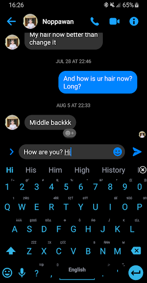 Keyboard Theme Flat Black Blue Screenshot 2