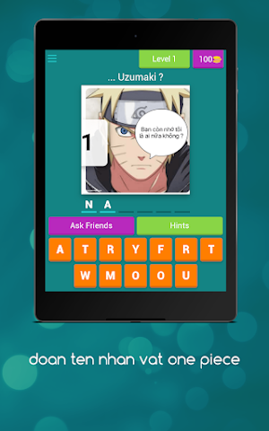 đoán tên nhân vật anime Screenshot 0