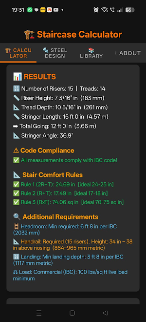 Staircase Calculator Tool Screenshot 0