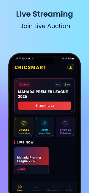 CricSmart Auction: Cricket App Screenshot 2