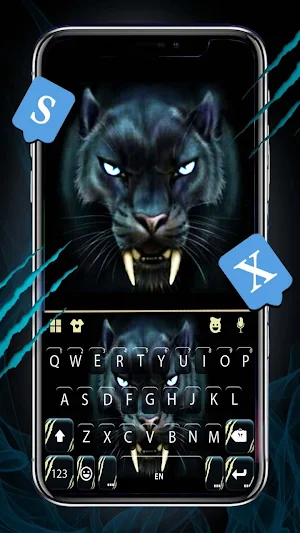 Scary Black Panther Keyboard Theme Screenshot 0