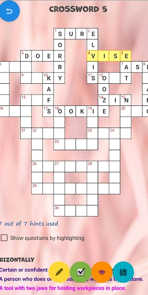 Classic crosswords. Screenshot 1