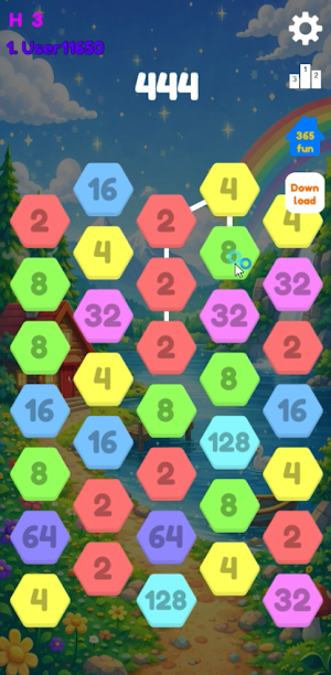 [365fun] MergeHexa 2048 Screenshot 1