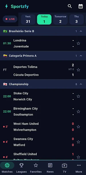 Sportzfy Live Football TV HD Screenshot 0