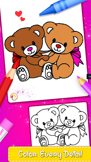 Little Teddy Bear Coloring Book Game Screenshot 3
