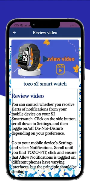 tozo s2 smart watch Guide Screenshot 2