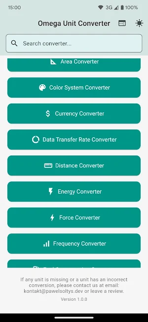 Omega Unit Converter Screenshot 1