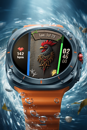A094 The Rooster Watch Face Screenshot 3