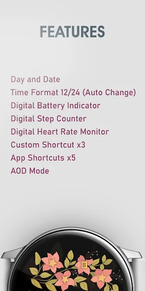 Petals Digital Watch Face Screenshot 3