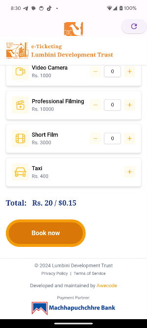 Lumbini Tickets Screenshot 1