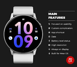 Big Pink Blue Watch Face Screenshot 1
