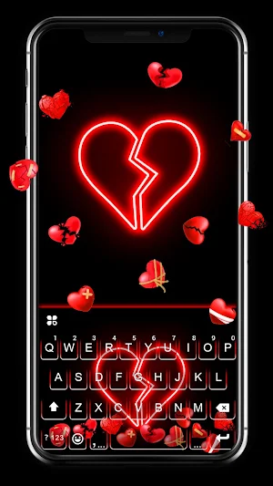 Broken Hearts Gravity Keyboard Background Screenshot 0