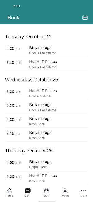 Bikram Yoga Five Dock Screenshot 1