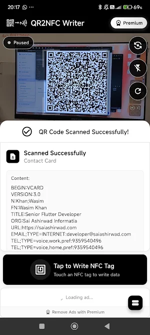 QR2NFC Writer Screenshot 2
