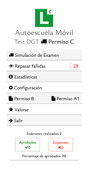 Autoescuela Permiso C Test DGT Screenshot 0