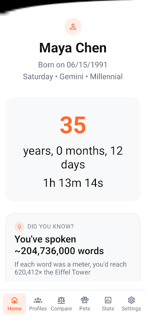 Age calculator - AgeSphere Screenshot 0