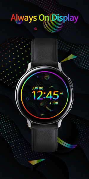 Black Wave Ball_Watchface Screenshot 0
