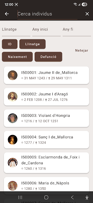 Genealogic Balear Screenshot 2